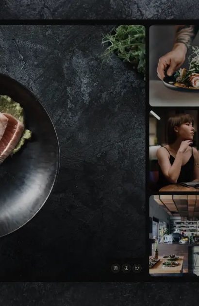 Cropped premium restaurant website visual reference without third-party text